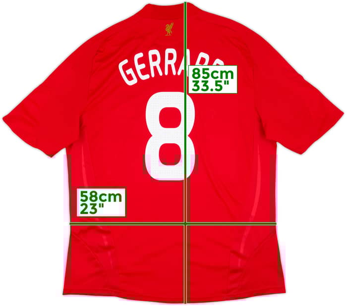 2008-10 Liverpool Home Shirt Gerrard #8 - 5/10 - (XL)