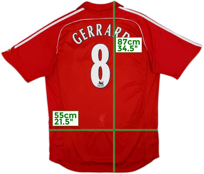 2006-08 Liverpool Home Shirt Gerrard #8 - 6/10 - (XL)