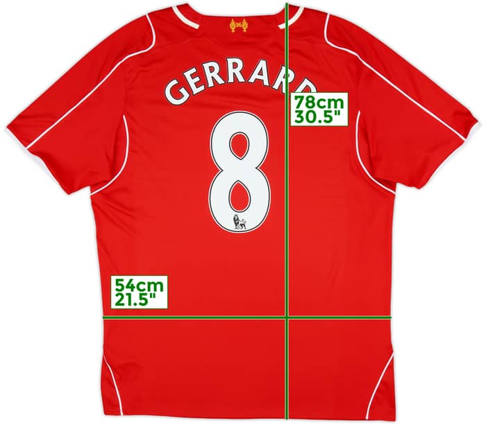 2014-15 Liverpool Home Shirt Gerrard #8 - 8/10 - (XL)