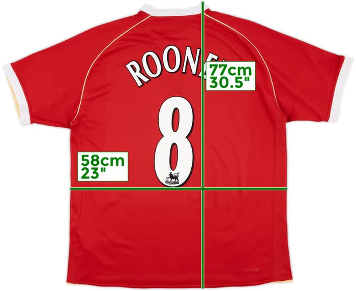 2006-07 Manchester United Home Shirt Rooney #8 - 5/10 - (XL)