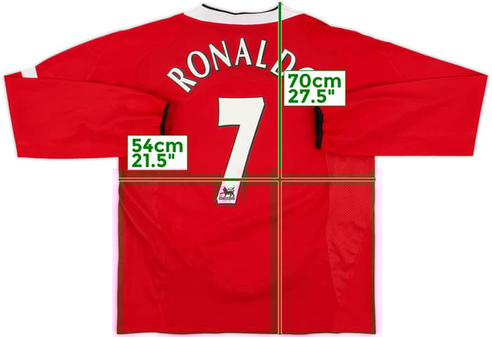 2004-06 Manchester United Home L/S Shirt Ronaldo #7 - 8/10 - (M)