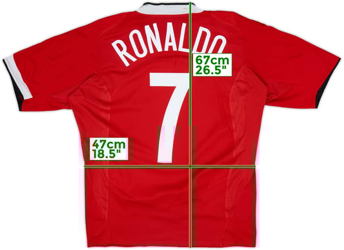 2004-06 Manchester United Home Shirt Ronaldo #7 - 8/10 - (XL.Boys)