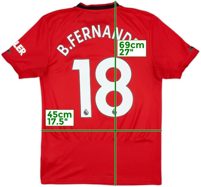 2019-20 Manchester United Home Shirt B.Fernandes #18 - 6/10 - (S)