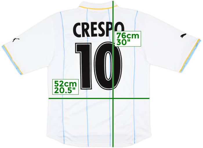 2001-02 Lazio European Home Shirt Crespo #10 - 5/10 - (M)
