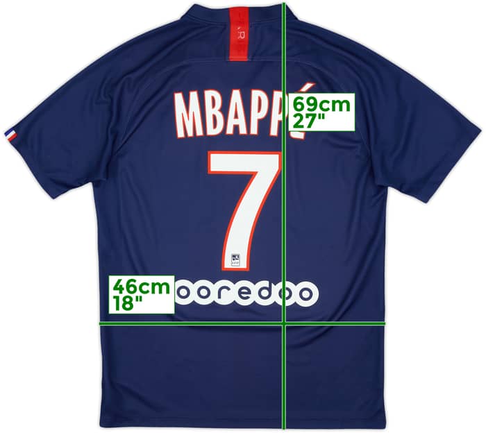 2019-20 Paris Saint-Germain Home Shirt Mbappe #7 - 9/10 - (M)