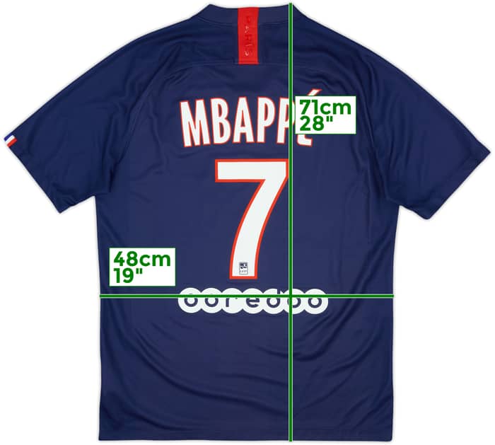 2019-20 Paris Saint-Germain Home Shirt Mbappe #7 - 9/10 - (M)