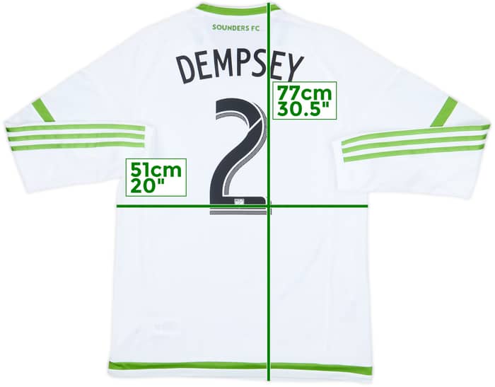 2015 Seattle Sounders Player Issue Away L/S Shirt Dempsey #2 (L)