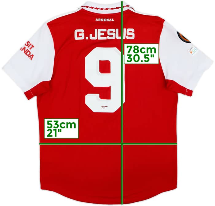 2022-23 Arsenal Authentic Home Shirt G. Jesus #9 - 6/10 - (M)
