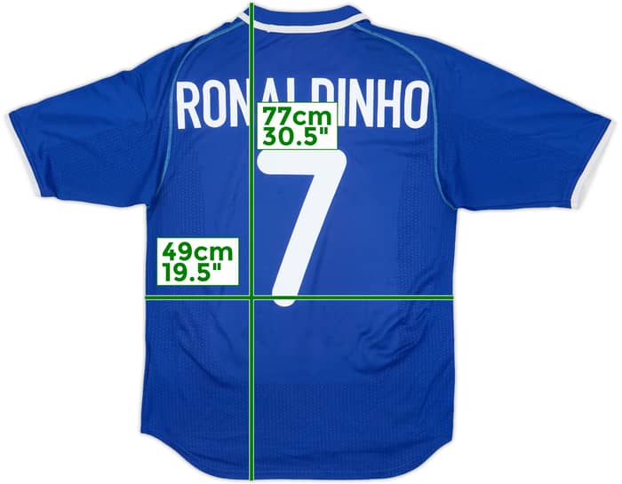2000-02 Brazil Away Shirt Ronaldinho #7 - 9/10 - (M)