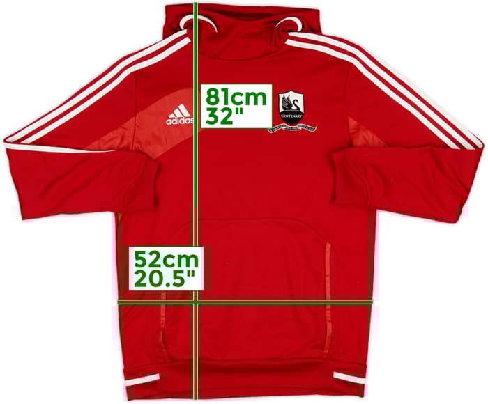 2012-13 Swansea adidas Hooded Sweat Top - 9/10 - (L)