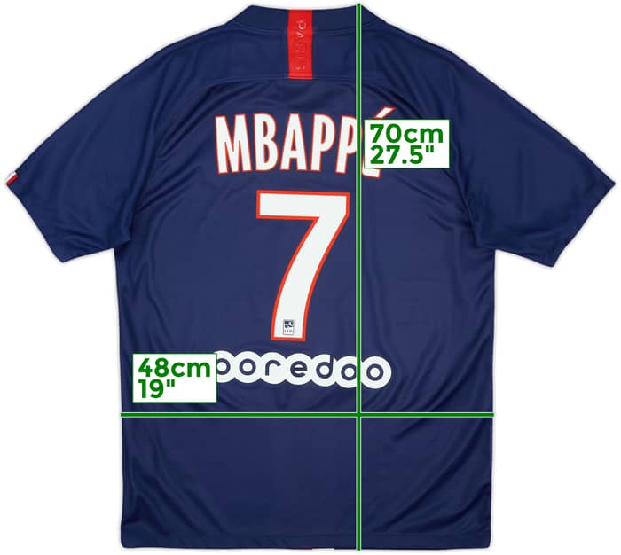 2019-20 Paris Saint-Germain Home Shirt Mbappe #7 - 9/10 - (M)