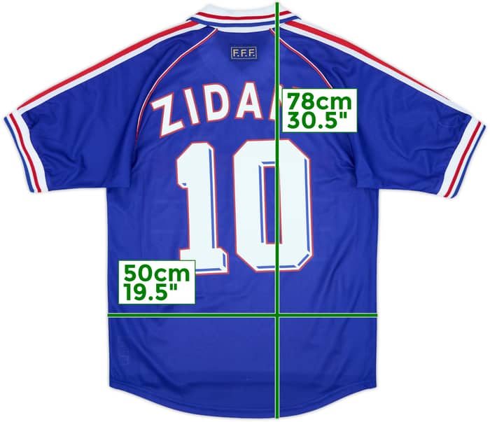 1998-00 France Home Shirt Zidane #10 - 8/10 - (S)