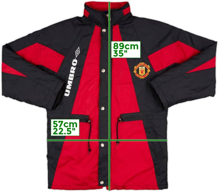 1992-93 Manchester United Umbro Padded Bench Coat - 7/10 - (S)