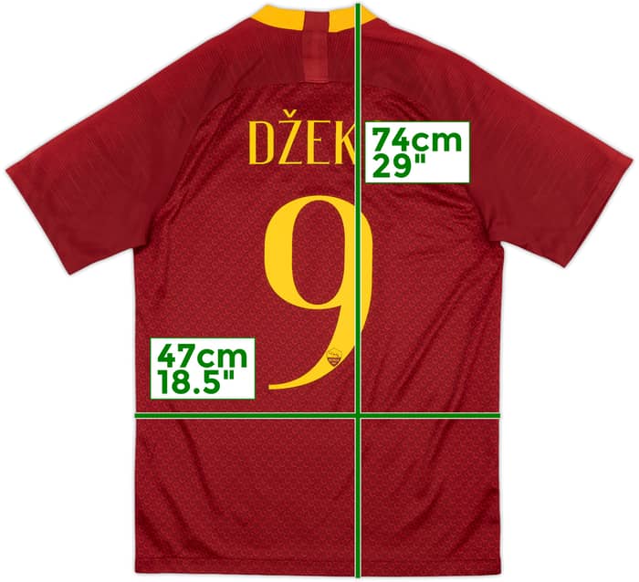 2018-19 Roma Home Shirt Dzeko #9 - 10/10 - (S)