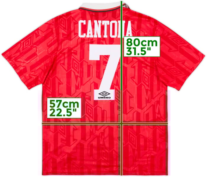 1992-94 Manchester United Home Shirt Cantona #7 - 8/10 - (XL)