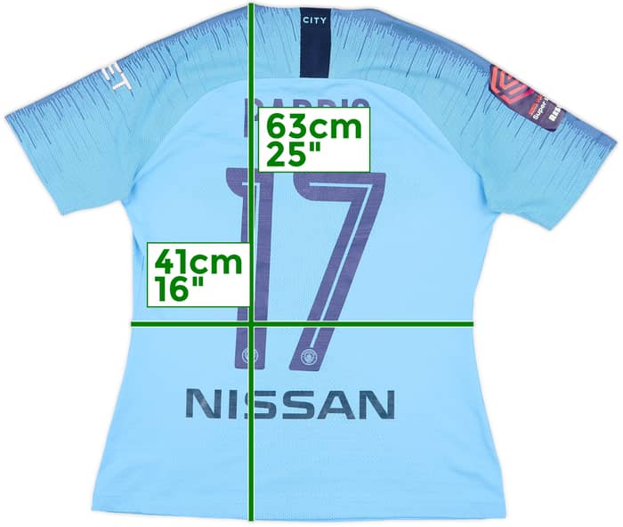 2018-19 Manchester City Women Match Issue Home Shirt Parris #17