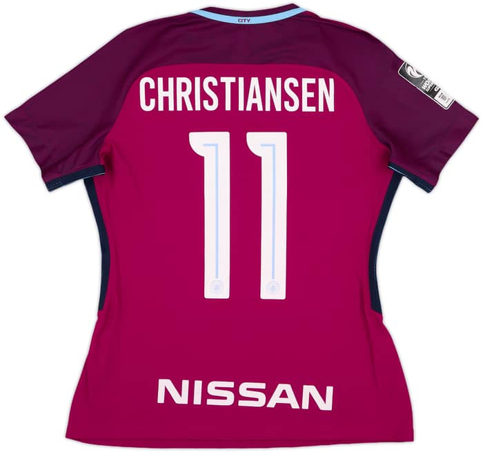 2017-18 Manchester City Women Match Issue Away Shirt Christiansen #11