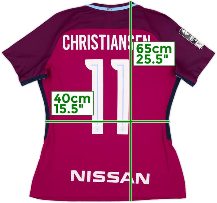 2017-18 Manchester City Women Match Issue Away Shirt Christiansen #11