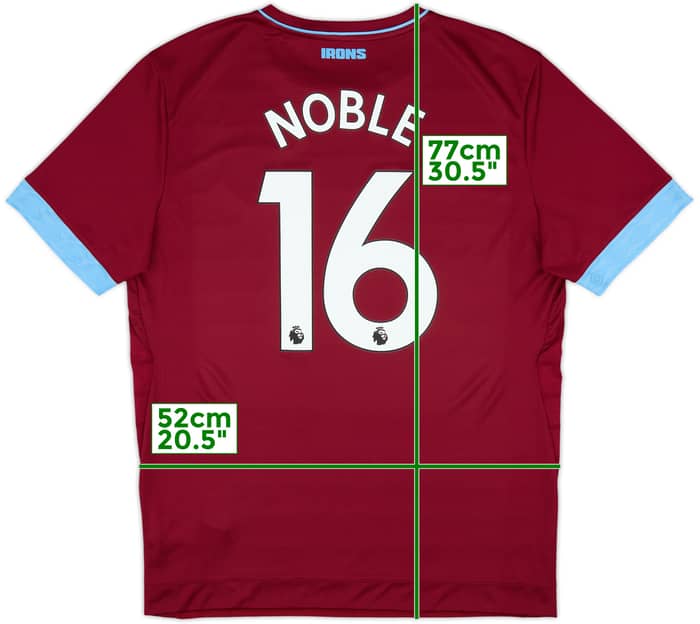 2018-19 West Ham Home Shirt Noble #16 - 10/10 - (XL)