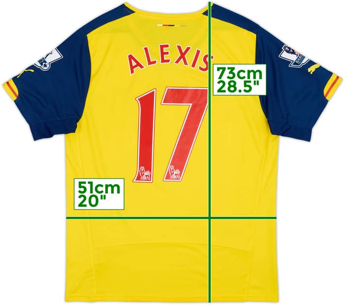 2014-15 Arsenal Away Shirt Alexis #17 - 7/10 - (M)