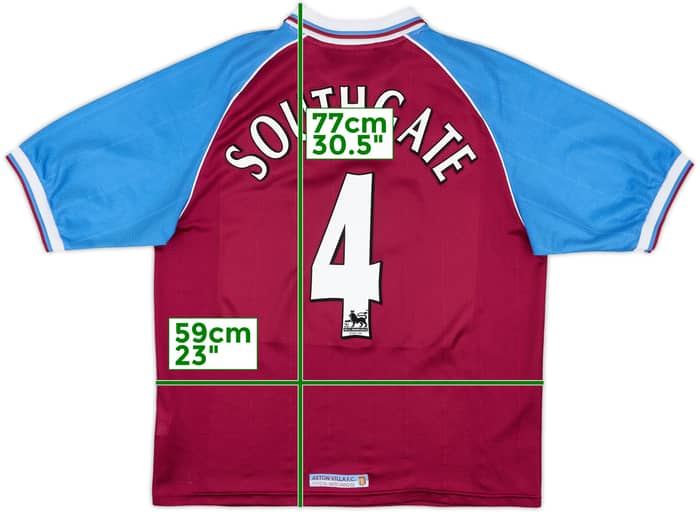 1998-99 Aston Villa Home Shirt Southgate #4 - 9/10 - (L)