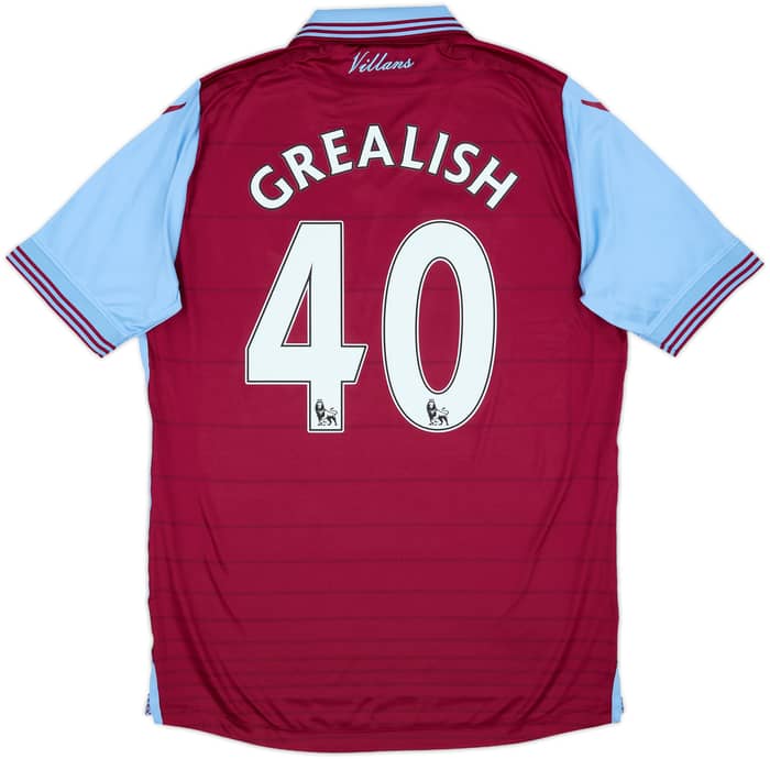 2015-16 Aston Villa Home Shirt Grealish #40 - 7/10 - (M)
