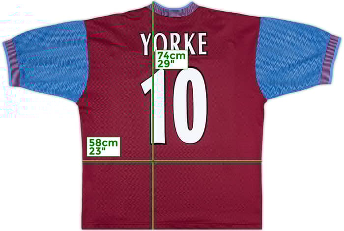 1997-98 Aston Villa Home Shirt Yorke #10 - 8/10 - (L)