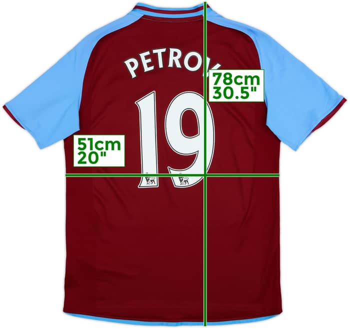 2008-09 Aston Villa Home Shirt Petrov #19 - 7/10 - (M)