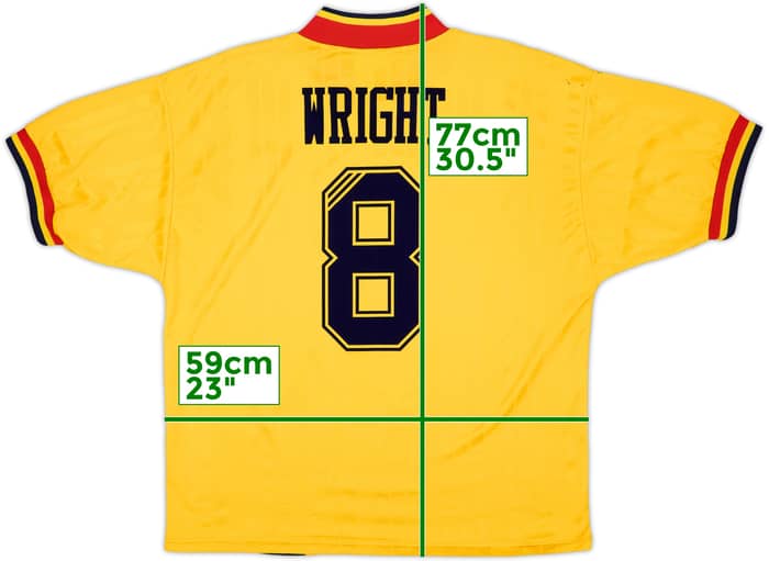 1993-94 Arsenal Away Shirt Wright #8 - 7/10 - (L)