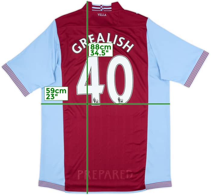 2013-14 Aston Villa Home Shirt Grealish #40 - 10/10 - (3XL)