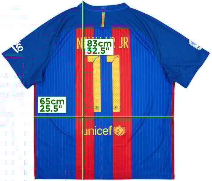 2016-17 Barcelona Home Shirt Neymar Jr #11 - 9/10 - (XXL)