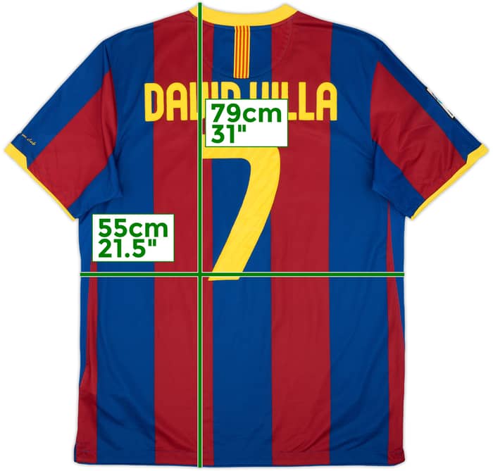 2010-11 Barcelona Home Shirt David Villa #7 - 6/10 - (L)