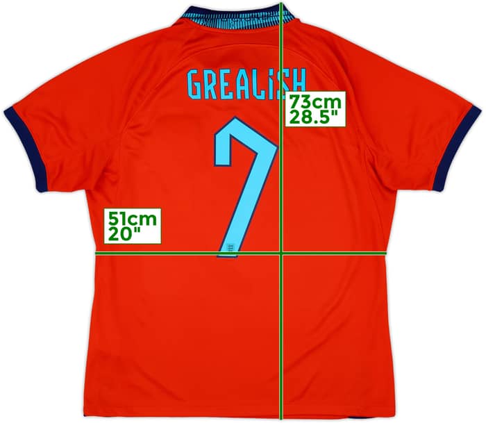2022-23 England Away Shirt Grealish #7 - 9/10 - (L)