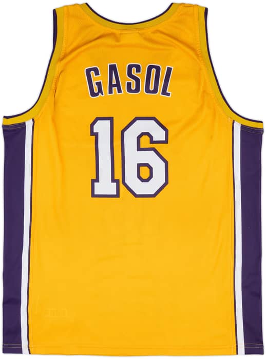 2008-10 LA Lakers Gasol #16 Champion Home Jersey - 8/10 - (XL)