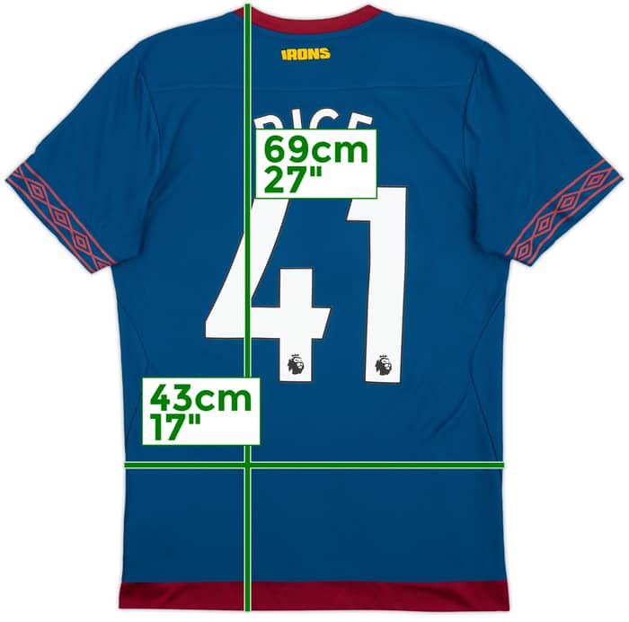 2018-19 West Ham Away Shirt Rice #41 - 9/10 - (S)