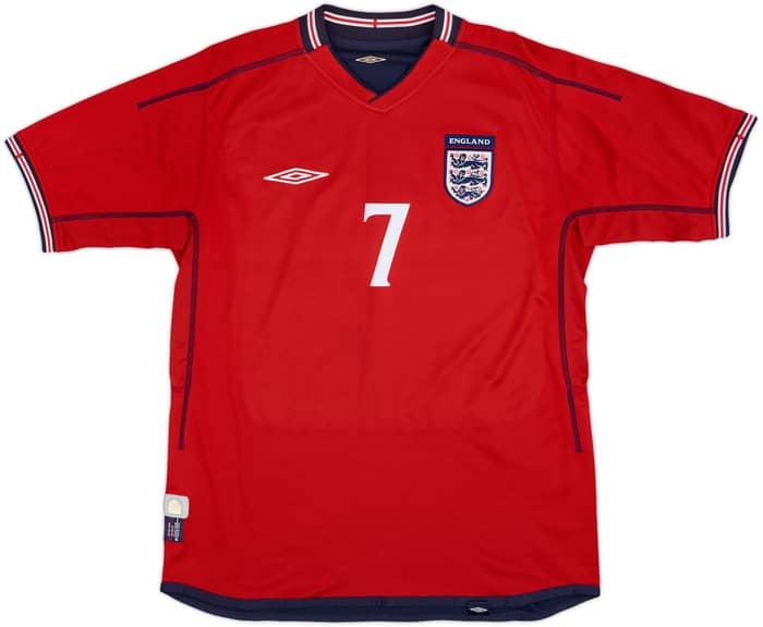 2002-04 England Away Shirt Beckham #7 - 7/10 - (M)