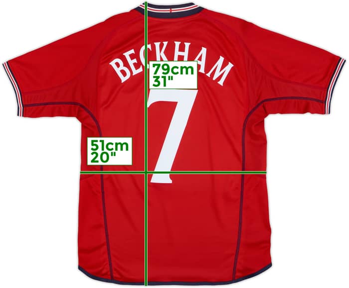 2002-04 England Away Shirt Beckham #7 - 7/10 - (M)