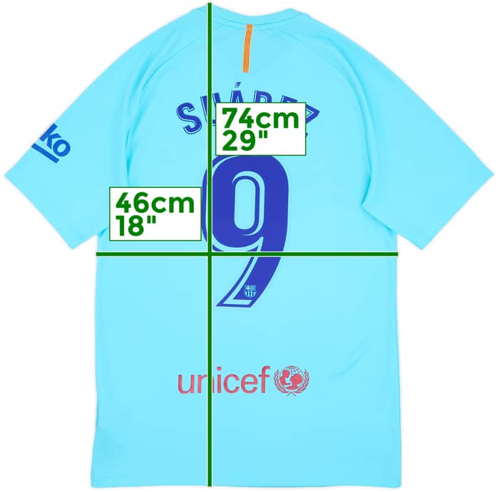 2017-18 Barcelona Basic Away Shirt Suarez #9 - 9/10 - (S)