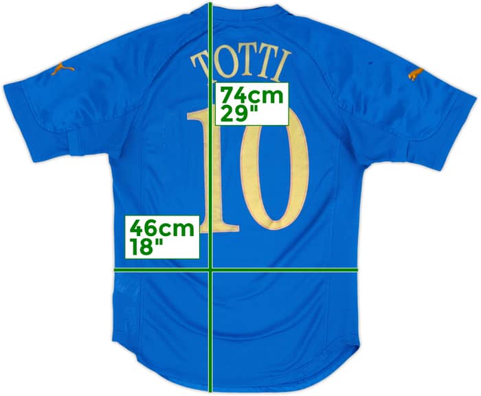 2004-06 Italy Home Shirt Totti #10 - 6/10 - (M)