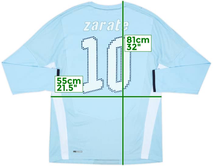 2008-09 Lazio Home L/S Shirt Zarate #10 - 4/10 - (XL)