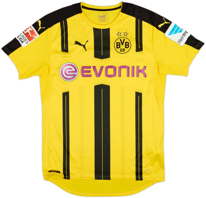 2016-17 Borussia Dortmund Home Shirt Aubameyang #17 - 8/10 - (M)