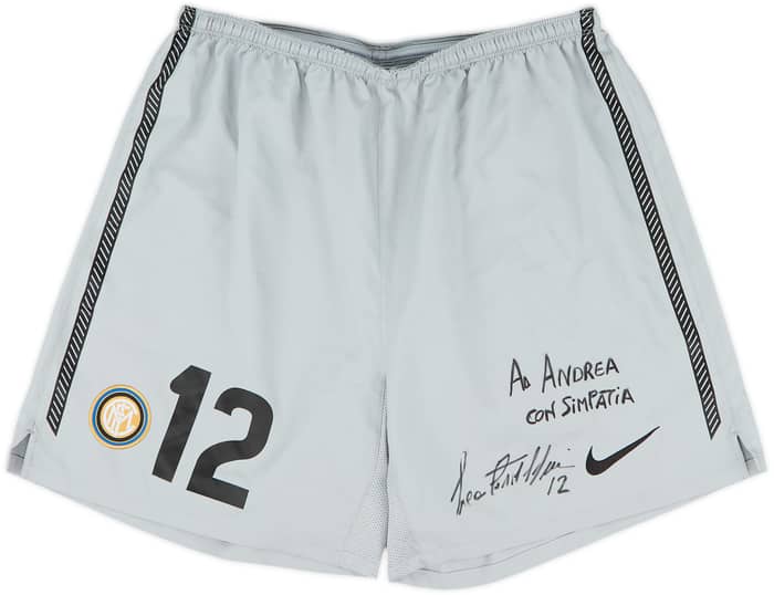 2010-11 Inter Milan Player Issue Signed GK Shorts #12 - 10/10 - (M)