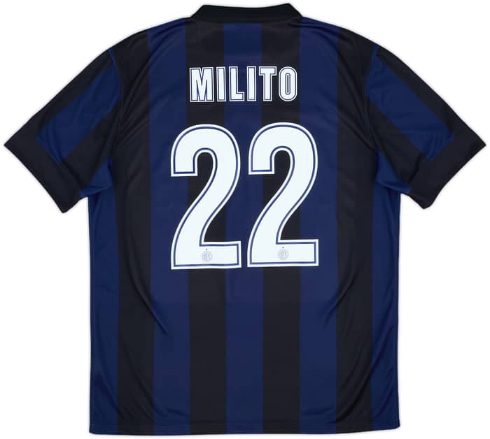 2013-14 Inter Milan Home Shirt Milito #22 - 9/10 - (L)