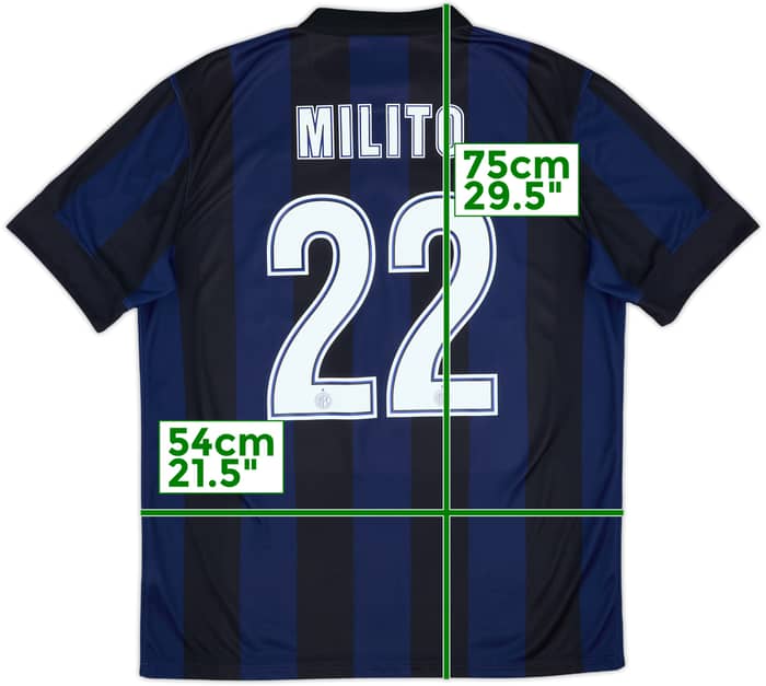 2013-14 Inter Milan Home Shirt Milito #22 - 9/10 - (L)