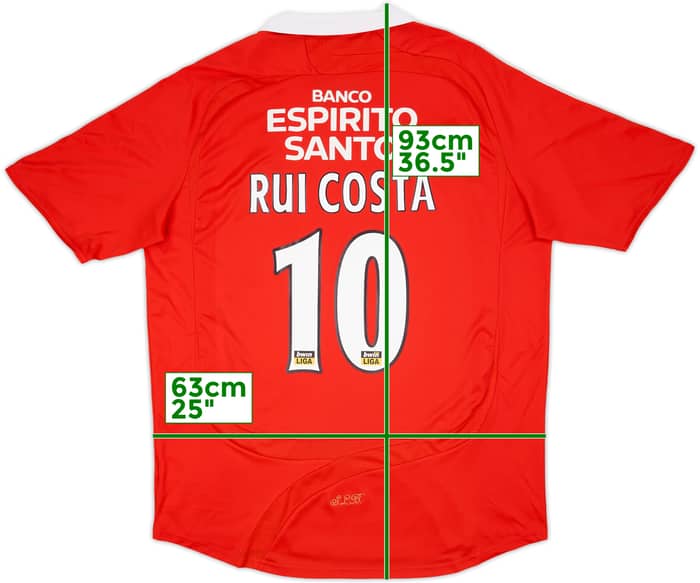 2007-08 Benfica Home Shirt Rui Costa #10 - 6/10 - (3XL)