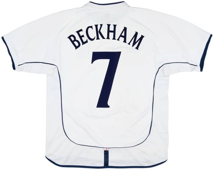2001-03 England Home Shirt Beckham #7 - 6/10 - (L)