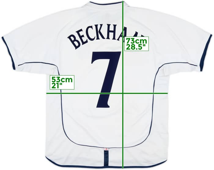 2001-03 England Home Shirt Beckham #7 - 6/10 - (L)