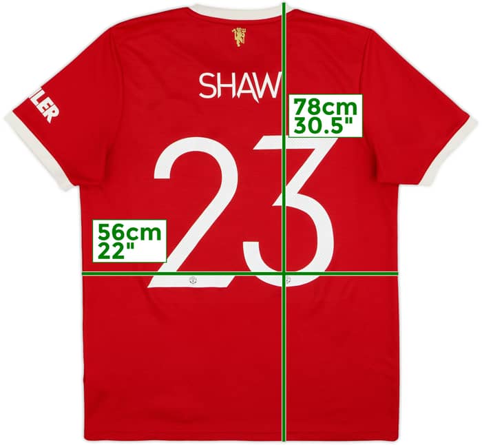 2021-22 Manchester United Home Shirt Shaw #23 - 7/10 - (L)