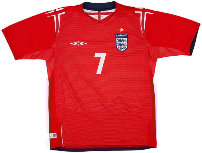 2006-08 England Away Shirt Beckham #7 - 8/10 - (M)
