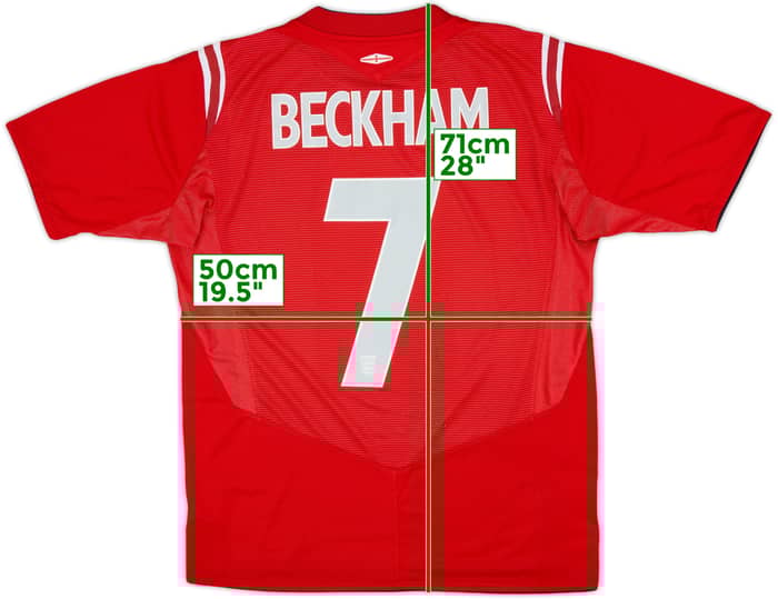 2006-08 England Away Shirt Beckham #7 - 8/10 - (M)